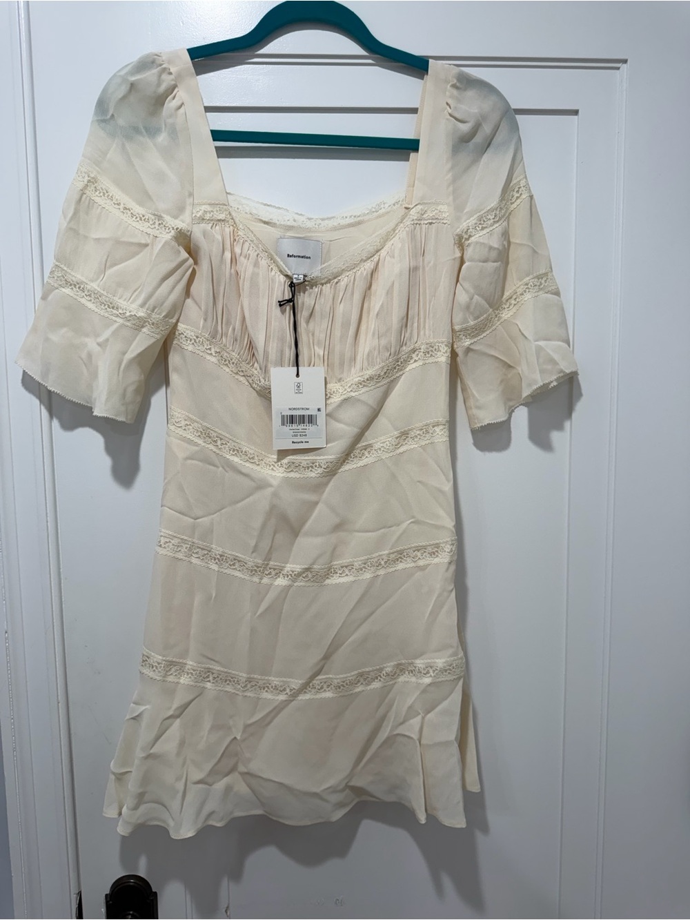 Reformation Claribel Dress NWT sz 2 in cream - Picture 7 of 7